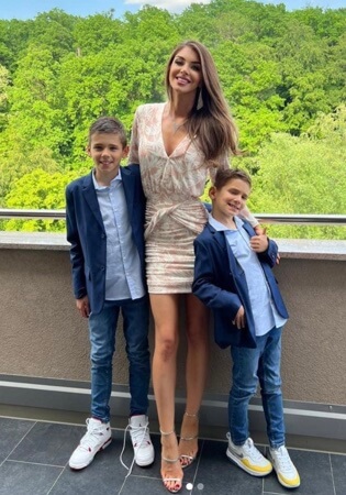 Iva Saric with her sons from previous relationships.